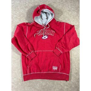 Chase Authentic Mens Drawstring Hooded Sweatshirt Embroidered Ragan 6 Logo Red L